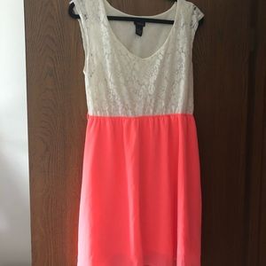 Orange and White Lace Dress